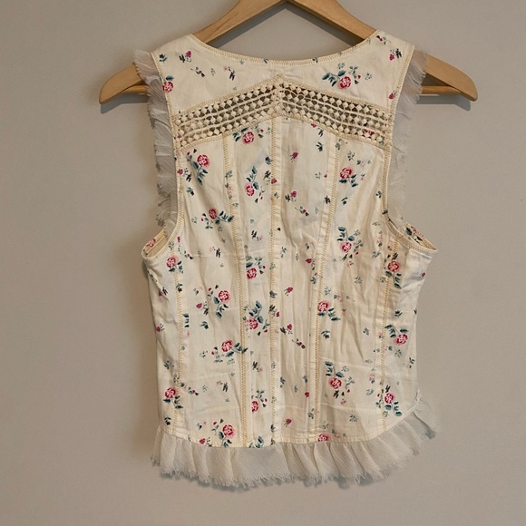 Free People Ivory Floral corset Top - Picture 2 of 6